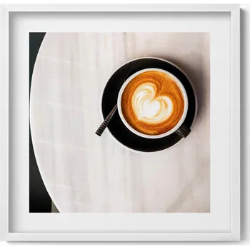 Obraz Dekorativní nástěnný obraz do pokoje Šálek kávy se srdíčkem 50x50 cm