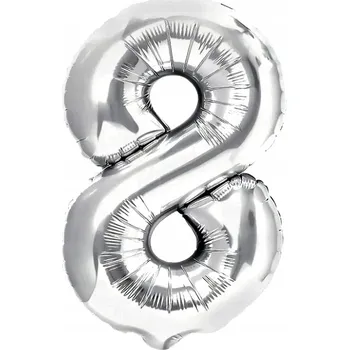 Balónek BALÓNKY K NAROZENINÁM STŘÍBRNÉ ČÍSLICE BALÓNKY S HELIEM 80 CM