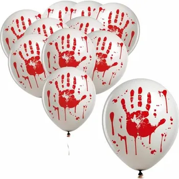 Balónek Balónky "Krvavá Ruka", bílé, Guirca, 12", 10 ks