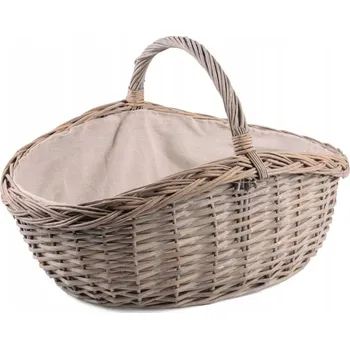 Nákupní košík Nákupní košík proutěný šedý 48x35x14/22/31 cm