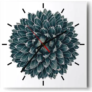 Hodiny Nástěnné hodiny do kuchyně 30x30 Kaktus Stylové hodiny na skle Loft Tiché