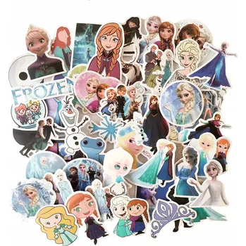 samolepka VELKÁ SADA SAMOLEPKY LEDOVÉ KRÁLOVSTVÍ FROZEN ELSA ANNA 50 KS