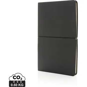 Blok Prémiový moderní poznámkový blok A5 s měkkou vazbou - Černá, Firemní dárkové předměty s vlastním potiskem