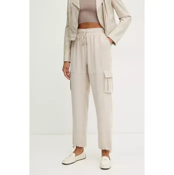 Dámské kalhoty Kalhoty Liu Jo dámské, béžová barva, jednoduché, high waist, TA5102 TS923 TA5102.TS923 80X, vel. M