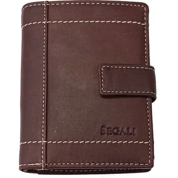 Peněženka Segali 7516L pánská kožená peněženka tm. hnědá