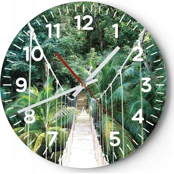 Hodiny Kuchyňské nástěnné hodiny 30x30 Krajina Moderní Skleněné hodiny do obýváku Tiché