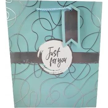 Dárková taška DÁRKOVÁ TAŠKA TAŠKA BÍLO-STŘÍBRNÁ-BROKÁTOVÁ 18X23X10CM 3