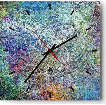 Hodiny Velké nástěnné hodiny 40x40 Abstrakce Skleněné tiché hodiny