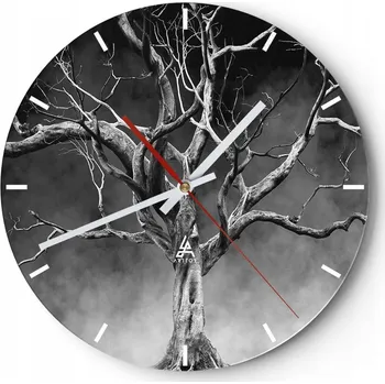 Hodiny Velké nástěnné hodiny 40x40 Strom Skleněné hodiny Kulatý Tiché