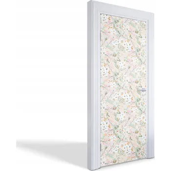 Fototapeta Dekorační samolepka na dveře, nábytek, skříň - Pastelový květinový vzor 75x205 cm