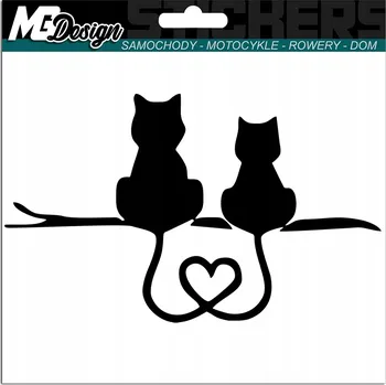 Samolepicí dekorace na vozidlo NÁLEPKA na auto KOČKY KOŤATA CATS LOVE 15x9 cm