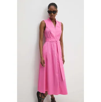 Dámské šaty Šaty Answear.LAB růžová barva, midi 971282.HWK 30X, vel. XL