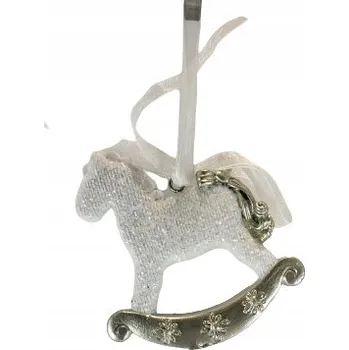 Přívěsek ZÁVĚSNÁ DEKORACE BÍLÝ HOUPACÍ KONÍK