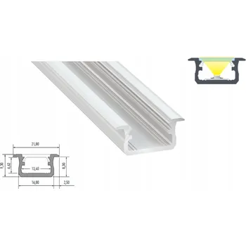 LED osvětlení LED profil pro zapuštění 2M BÍLÝ LAKOVANÝ