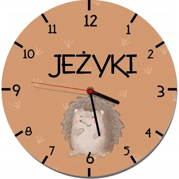Hodiny Nástěnné hodiny s názvem skupiny ve školce Ježci, dětské hodiny 50 cm