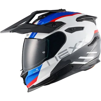 Helma na motorku NEXX Y.TRAVL Quest white/blue/red vel. L