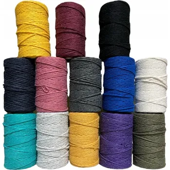 Nit Bavlněná šňůra na makramé SznurkiPolskie 780 m, 2 mm, 13 kusů
