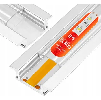 LED páska LED profil pro PÁSEK stříbrný + KRYT transparentní