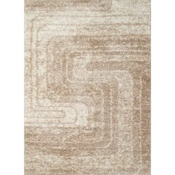 Koberec Krémově béžový silný koberec shaggy do obývacího pokoje nebo ložnice, 120x160 cm