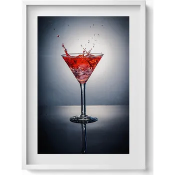 Obraz Nástěnný obraz v bílém rámu dekorace interiéru Sklenice martini 50x70 cm