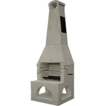 Zahradní krb Patrik s udírnou - Bílá