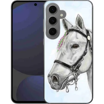 Pouzdro na mobilní telefon Gelový kryt mmCase na Samsung Galaxy S24 FE - bílý kůň 1