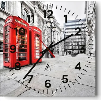 Hodiny Kuchyňské nástěnné hodiny 30x30 Města Skleněné hodiny do obýváku Moderní Tiché