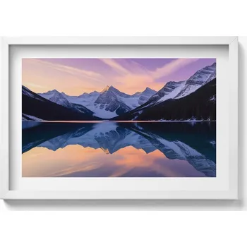 Obraz Dekorativní obraz v rámu do obýváku Krajina hor a jezera večer 60x40 cm