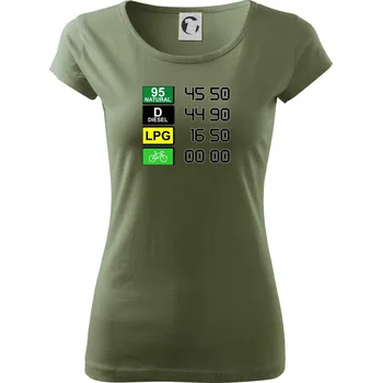 Dámské tričko Kolo je eko ceny - Dámské triko Pure - XS ( Khaki )