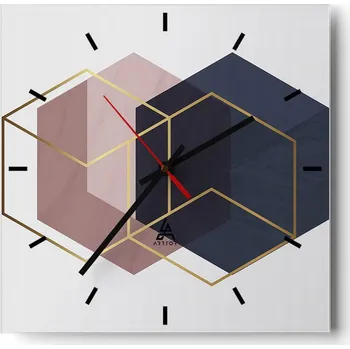 Hodiny Velké nástěnné hodiny 40x40 Abstrakce Skleněné tiché hodiny