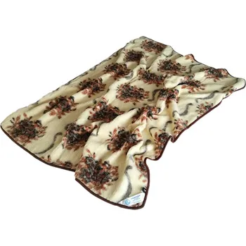 Prostěradlo Deka IndygoSklep.pl vlněná 140 cm x 200 cm krémová, odstíny hnědé