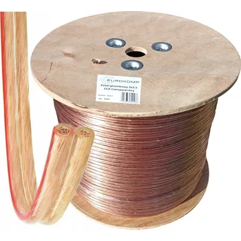 elektrický kabel Reproduktorový kabel Eurokomp 2x2,5 mm2 CCA transparentní 50 m