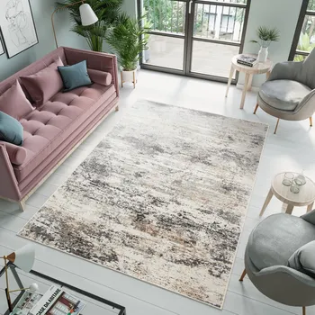 Koberec Kusový koberec Portland - abstrakt 7 - bílý/šedý Rozměr koberce: 80x150 cm