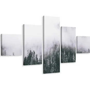 Obraz Vícedílný obraz LES V MLZE Krajina 3D 200x120