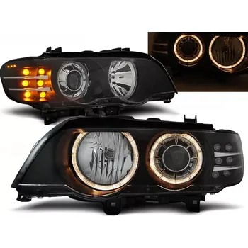 Přední světlomet BMW X5 E53 09.99-10.03 Angel Eyes Black LED Indicator (LPBM88)