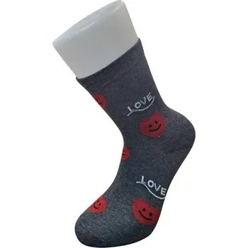 Pánské ponožky Aura Via Dámské ponožky Valentýn Tmavěšedé se srdíčkem 38-41