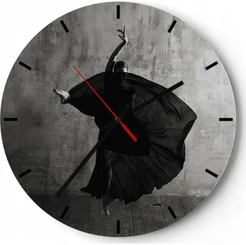 Hodiny Nástěnné hodiny ARTTOR skleněné kulatý 30 cm baletka analogové