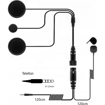 Sluchátka Sluchátka s mikrofonem do integrální helmy pro telefon a navigaci GAPILOT