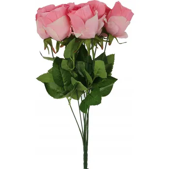 umělá květina KYTICE KVĚTIN 9 RŮŽÍ 45CM RŮŽOVÁ STÍNOVANÁ BARVA
