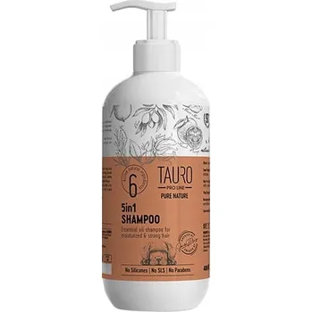 Kosmetika pro psa TAURO Pro Line Pure Nature 5v1 hydratační šampon pro psy a kočky 400 ml