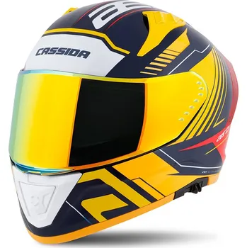 Helma na motorku Helma CASSIDA AERO DROME modrá/oranžová/bílá - L