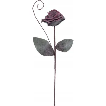 umělá květina Pěnová růže se třpytkami umělé květy podzimní dekorace na hrob 55 cm