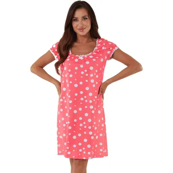 Dámská noční košile Noční košile ITALIAN FASHION RABA krátký rukáv malinový print M 0