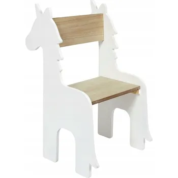 Jídelní židle Dětská židle Intesi Unicorn bílá/přírodní