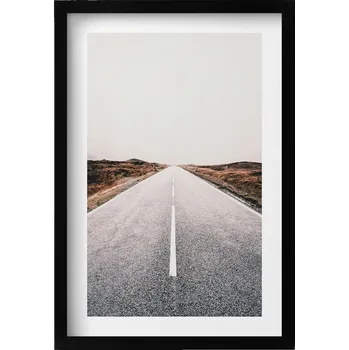 Obraz Dekorativní obraz v rámu do obýváku Prázdná rovná asfaltová silnice 40x60 cm