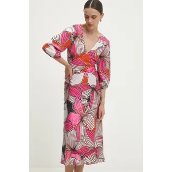 Dámské šaty Šaty Answear.LAB růžová barva, midi 5699.tjs 43X, vel. S