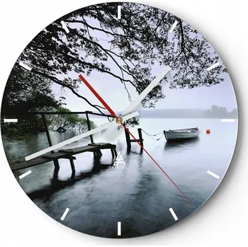 Hodiny Velké nástěnné hodiny 40x40 Krajina Skleněné hodiny Kulatý Tiché