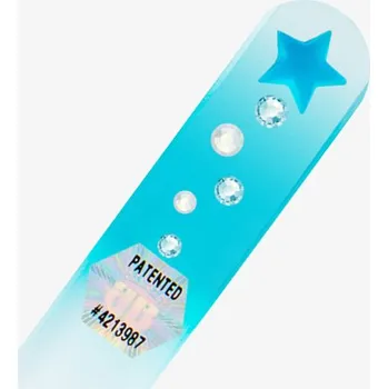 Preciosa Skleněný pilník s českým křišťálem Preciosa, malý, modrý s hvězdičkou