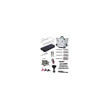 Kosmetická taška SET Alu kufr BK10 Kadeřnický set pro učně - hliníkový kufr s vybavením pro praváky