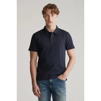 Pánská košile POLOKOŠILE GANT WAFFLE TEXTURE SS-PIQUE EVENING BLUE